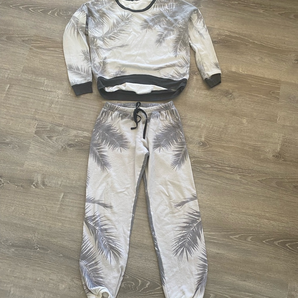 Palm Leaf Print Lounge Set